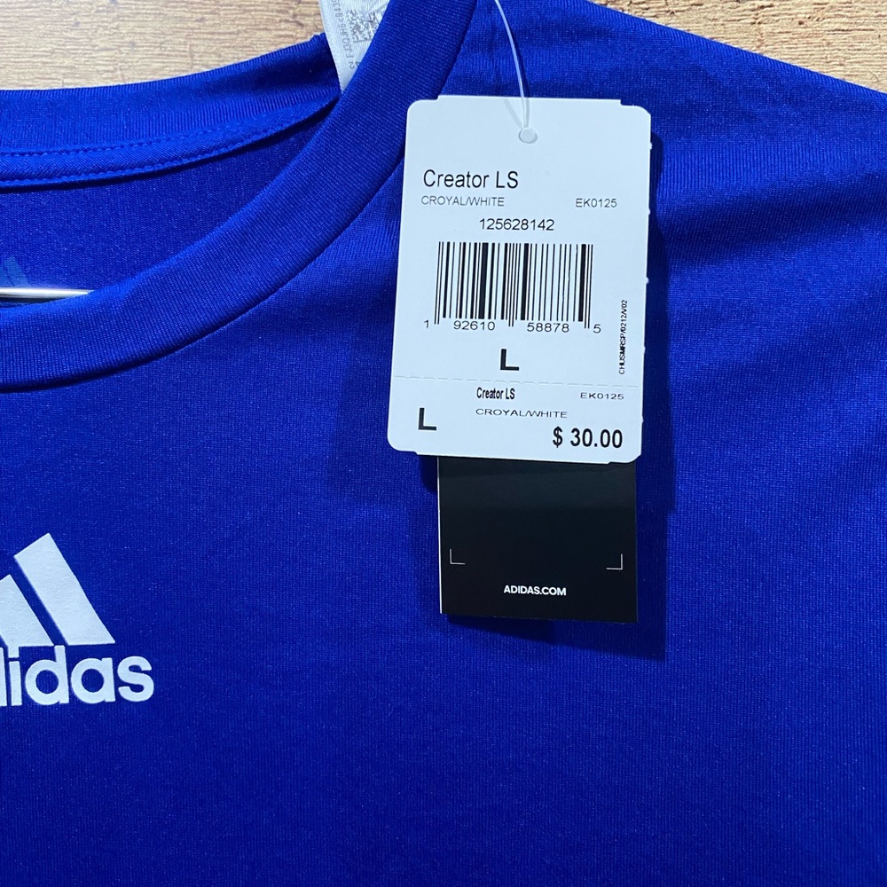 New With Tags Adidas “The Creator” Long Sleeve Mens Tee Royal Blue - Picture 3 of 4